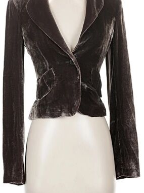 BCBG small olive green/brown Velvet Blazer Jacket